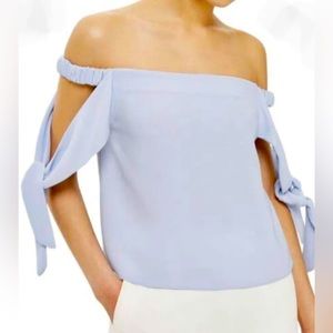 TOPSHOP BLOUSE- DUSTY BLUE- SIZE 10
